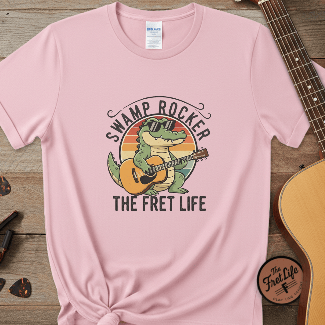 Printify T-Shirt Blossom / S Swamp Rocker: The Fret Life Gator Tee