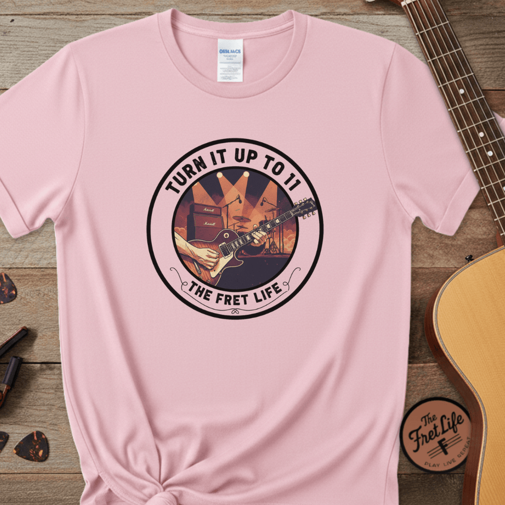 Printify T-Shirt Blossom / S Turn it Up to 11 Unisex Guitar T-Shirt - Music Lover Gift Idea