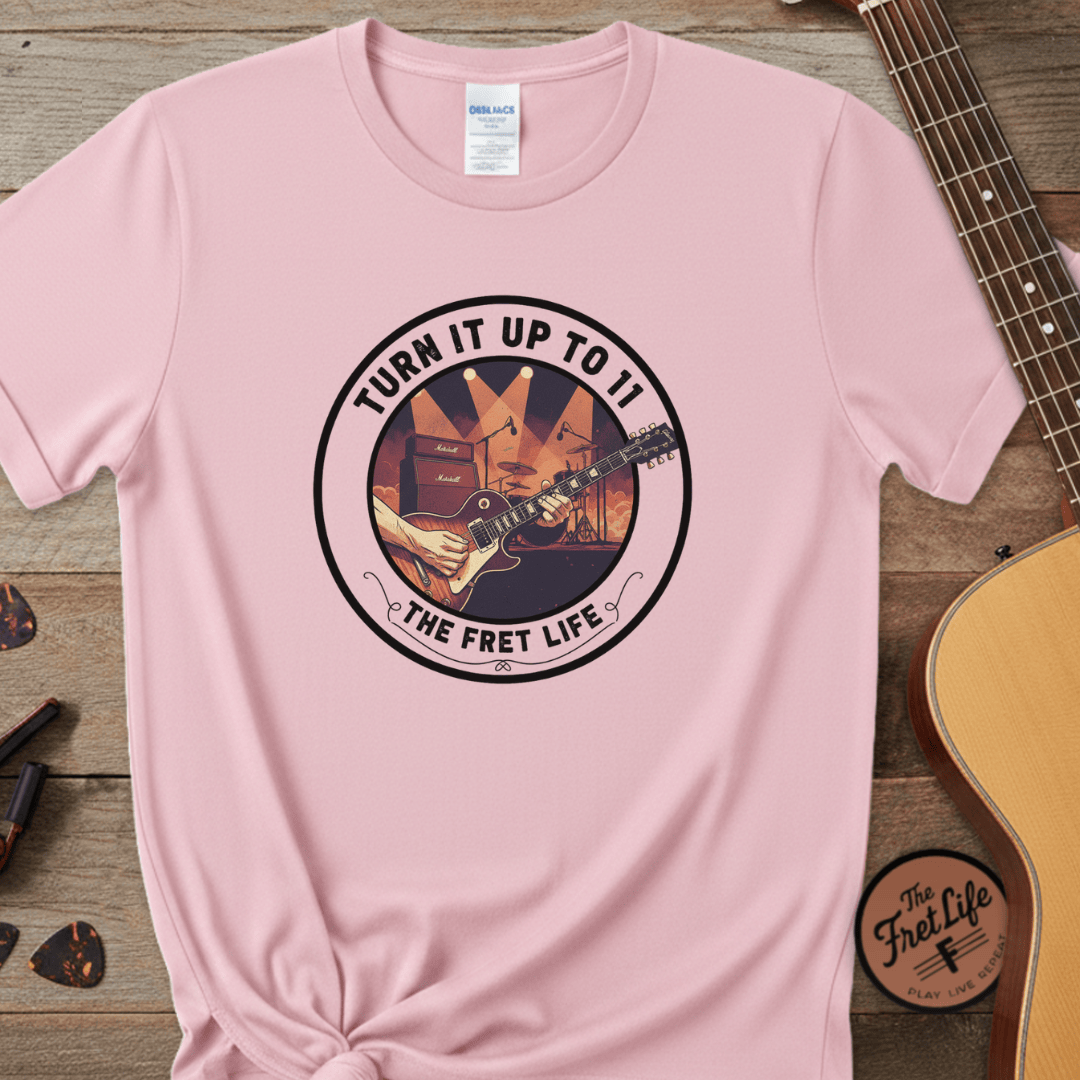 Printify T-Shirt Blossom / S Turn it Up to 11 Unisex Guitar T-Shirt - Music Lover Gift Idea