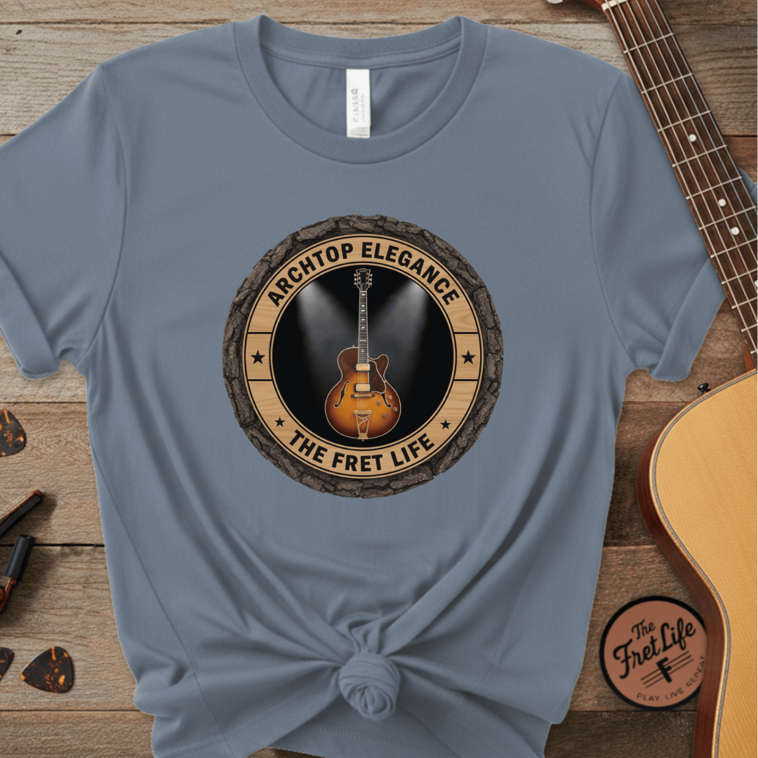 Printify T-Shirt Blue Jean / S Archtop Elegance Tee | Jazz Guitar Big Band Blues Fan Shirt