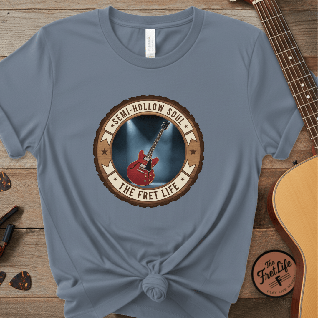 Printify T-Shirt Blue Jean / S Semi-Hollow Soul Tee | Gibson ES-335 Blues Jazz Guitar Shirt