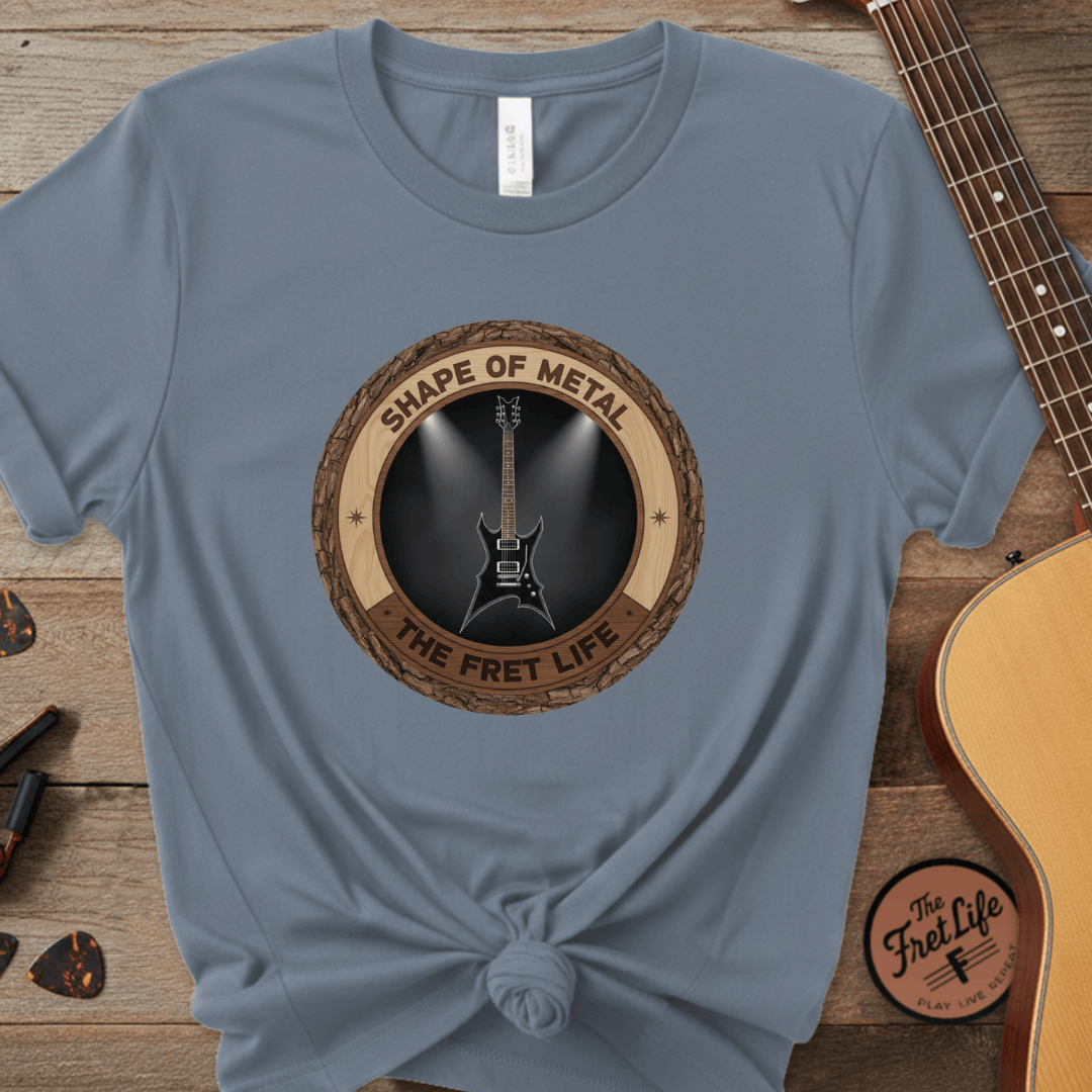 Printify T-Shirt Blue Jean / S Shape of Metal Tee | BC Rich Warlock Mockingbird Heavy Metal Guitar Shirt