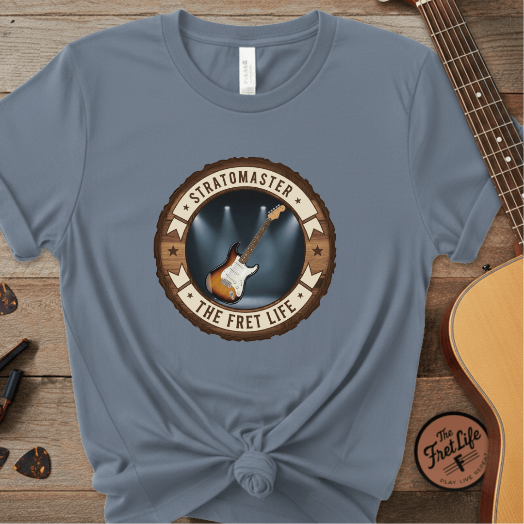 Printify T-Shirt Blue Jean / S Stratomaster Tee | Fender Stratocaster Electric Guitar Fan Shirt