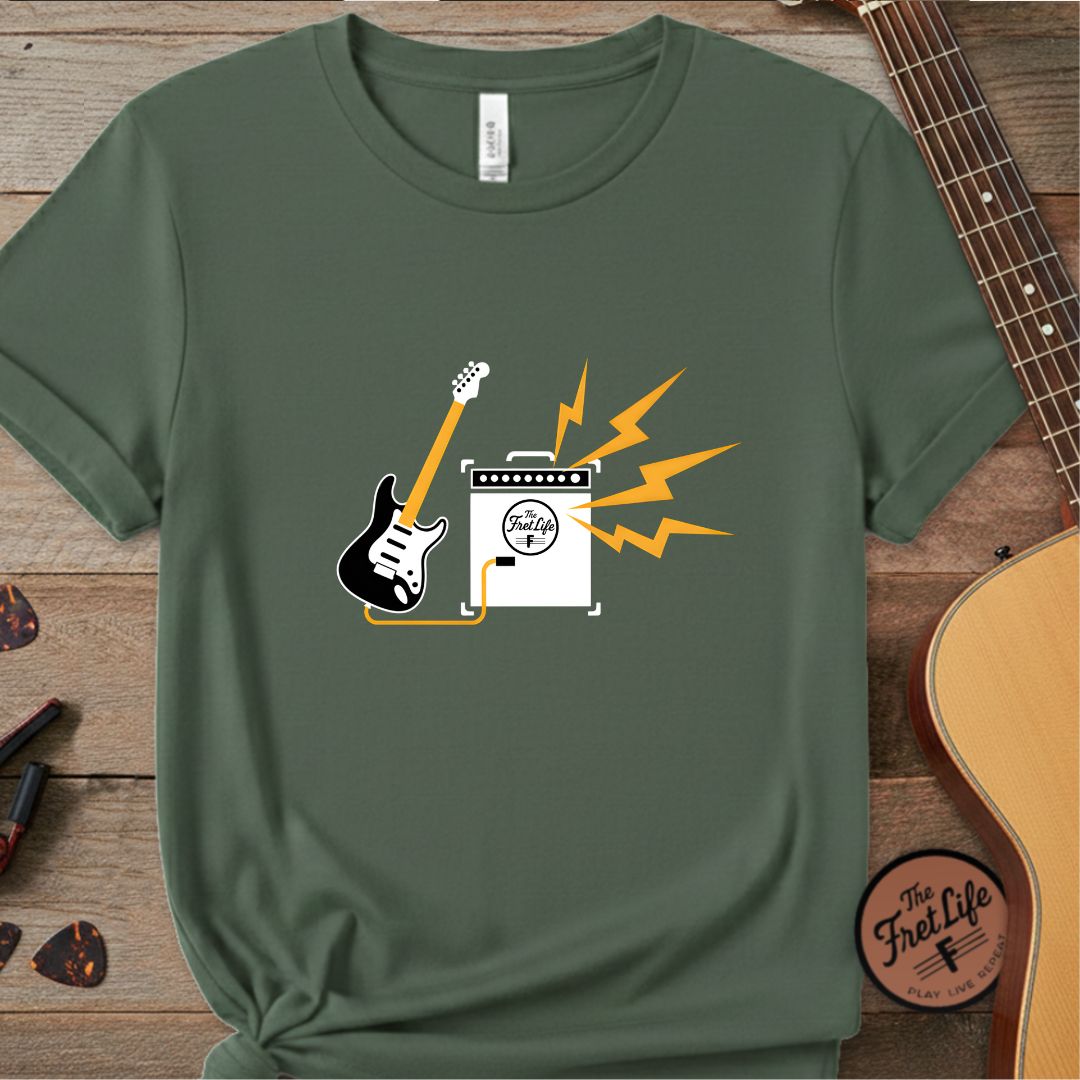 Printify T-Shirt Blue Spruce / S Electric Guitar Power | Premium T-Shirt