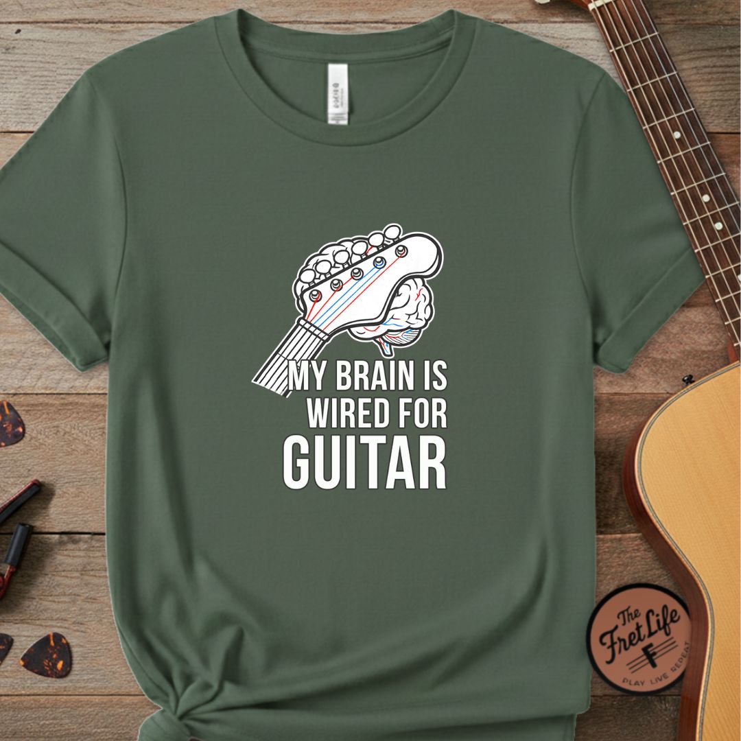 Printify T-Shirt Blue Spruce / S My Brain Is Wired For Guitar | Premium T-Shirt