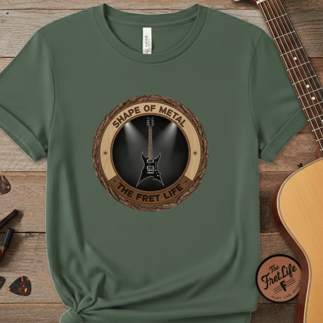 Printify T-Shirt Blue Spruce / S Shape of Metal Tee | BC Rich Warlock Mockingbird Heavy Metal Guitar Shirt