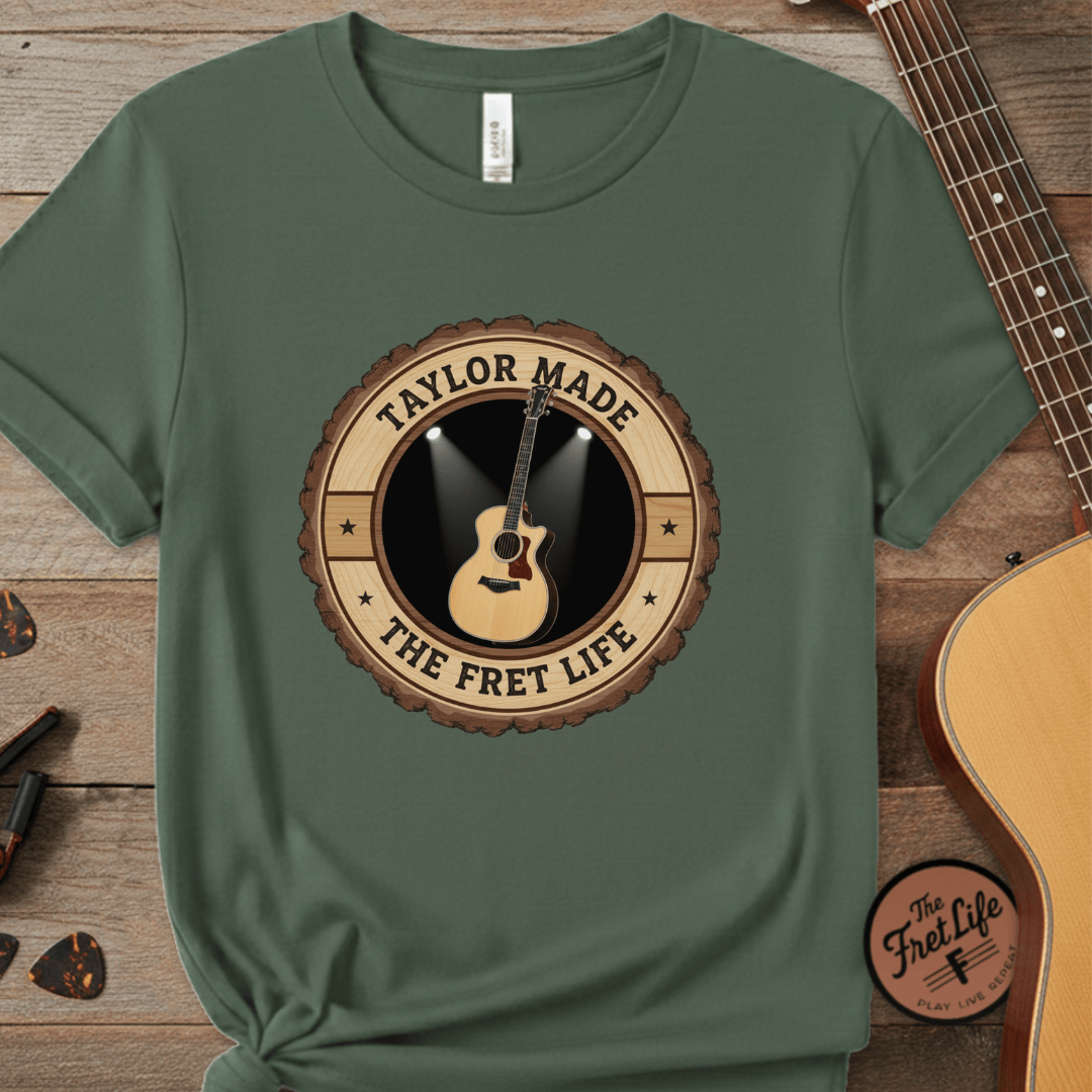 Printify T-Shirt Blue Spruce / S Taylor Made Tee | Modern Acoustic Guitar Player Shirt