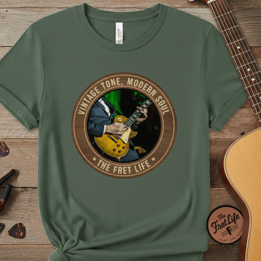 Printify T-Shirt Blue Spruce / S Vintage Tone Modern Soul T-Shirt | JB Blues Guitar Tee