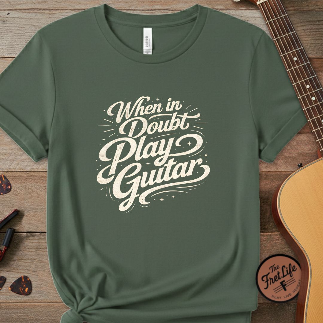 Printify T-Shirt Blue Spruce / S When in Doubt Play Guitar | Premium T-Shirt