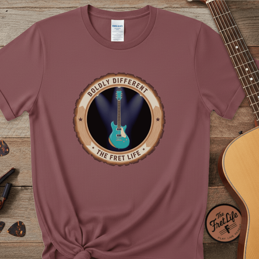 Printify T-Shirt Brick / S Boldly Different Tee | Reverend Guitars Unique Electric Guitar Shirt