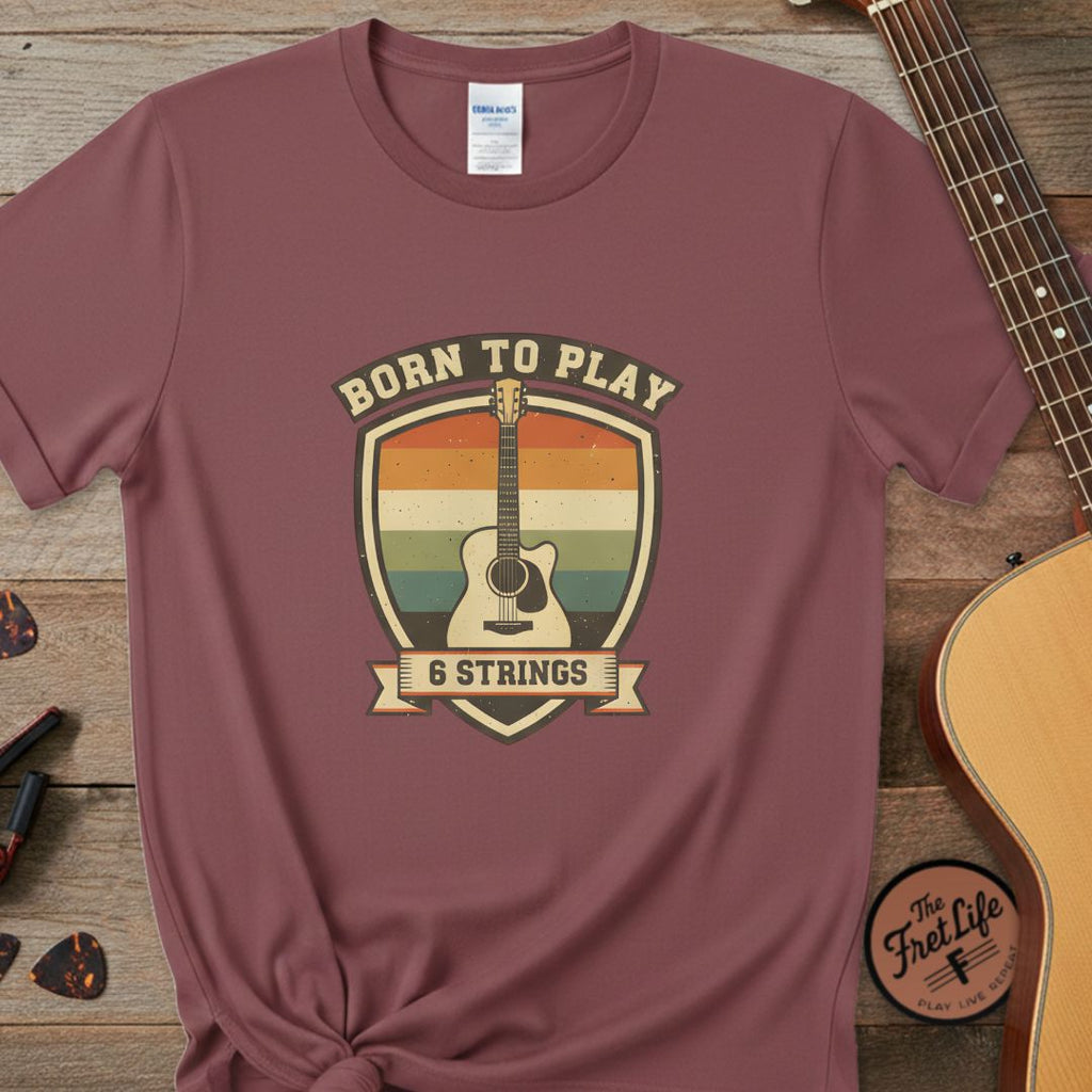 Printify T-Shirt Brick / S Born to Play 6 Strings | Premium T-Shirt