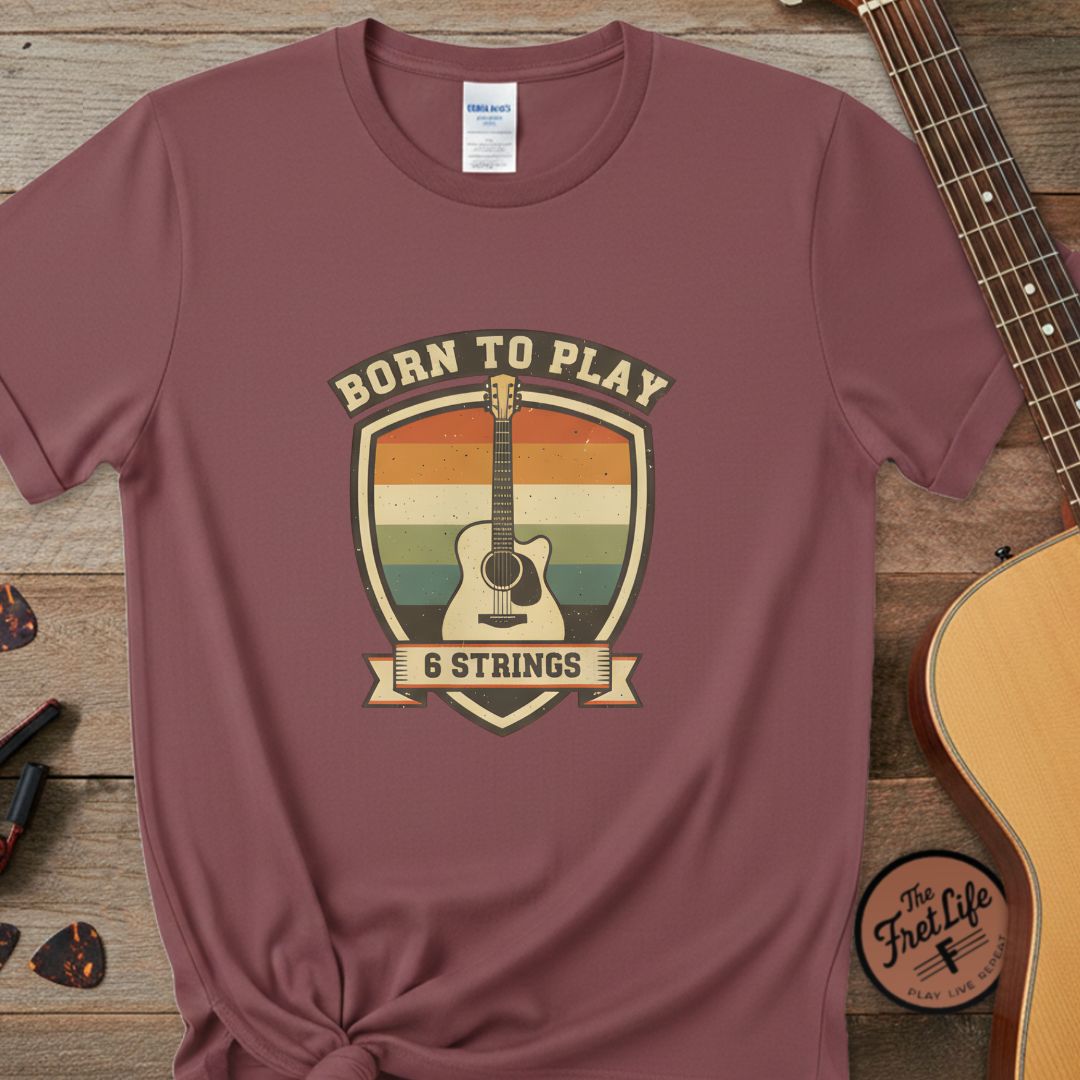 Printify T-Shirt Brick / S Born to Play 6 Strings | Premium T-Shirt