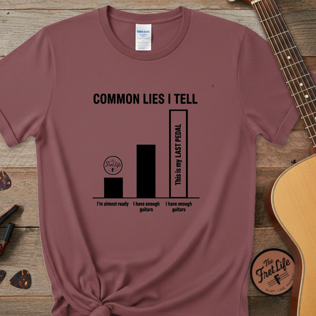 Printify T-Shirt Brick / S Common Lies I Tell: Gear Addict Infographic T-Shirt