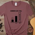Printify T-Shirt Brick / S Common Lies I Tell: Gear Addict Infographic T-Shirt