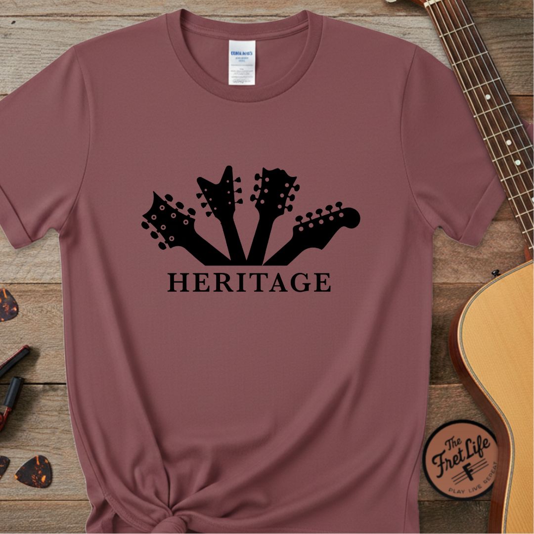 Printify T-Shirt Brick / S Fret Life Heritage: Vintage Headstock Aesthetic T-Shirt