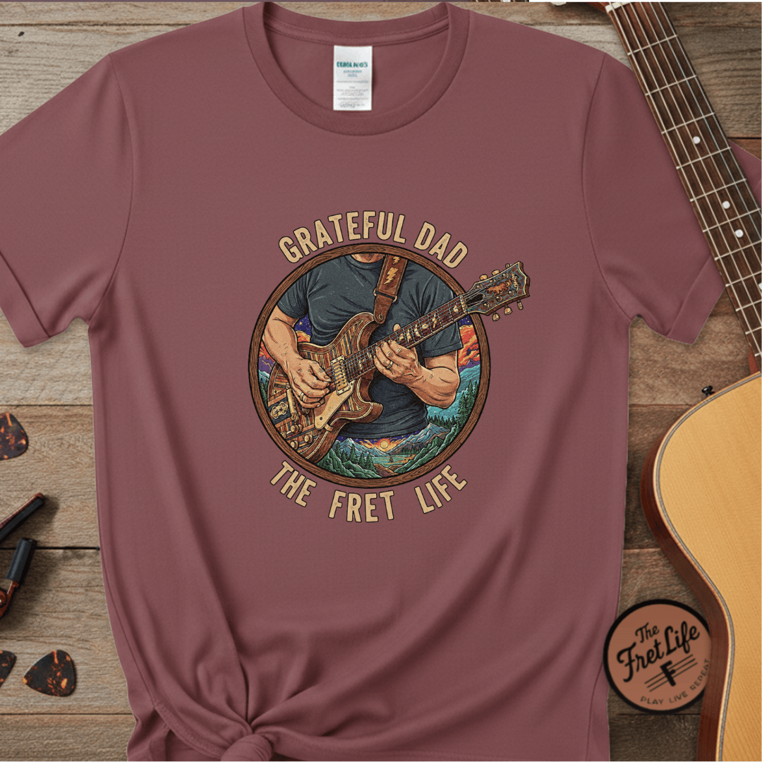 Printify T-Shirt Brick / S Grateful Dad: The Fret Life Jam Band T-Shirt