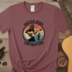 Printify T-Shirt Brick / S Guitar Mom: The Fret Life Acoustic Silhouette Tee