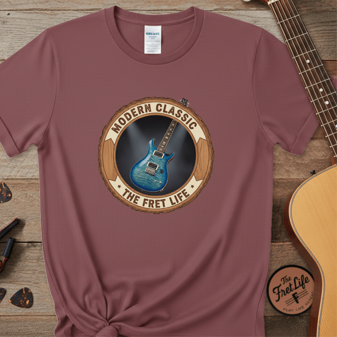 Printify T-Shirt Brick / S Modern Classic Tee | PRS Custom 24 Electric Guitar Fan Shirt