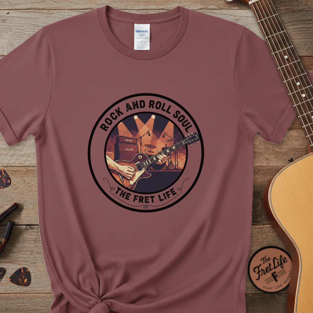 Printify T-Shirt Brick / S Rock and Roll Soul: The Fret Life Stage Tee