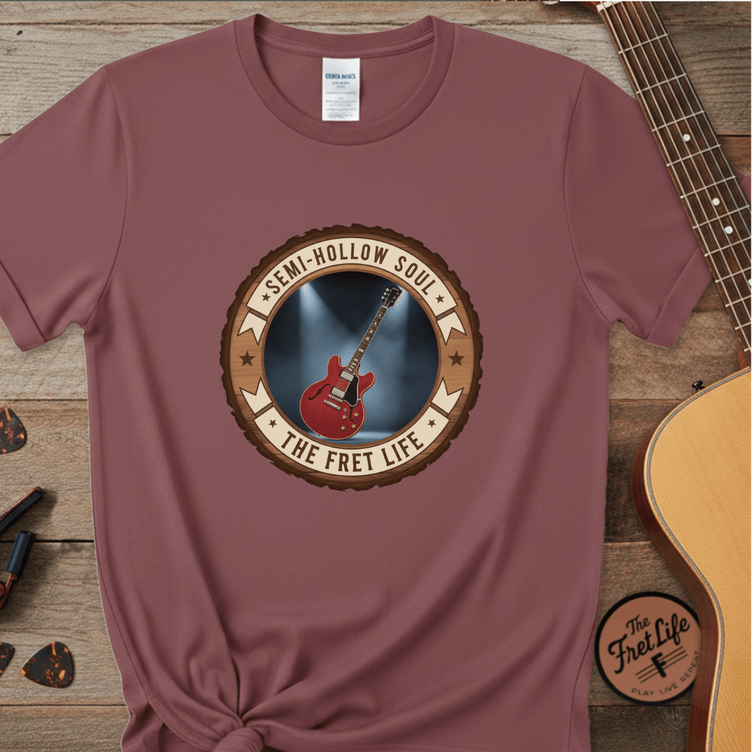 Printify T-Shirt Brick / S Semi-Hollow Soul Tee | Gibson ES-335 Blues Jazz Guitar Shirt