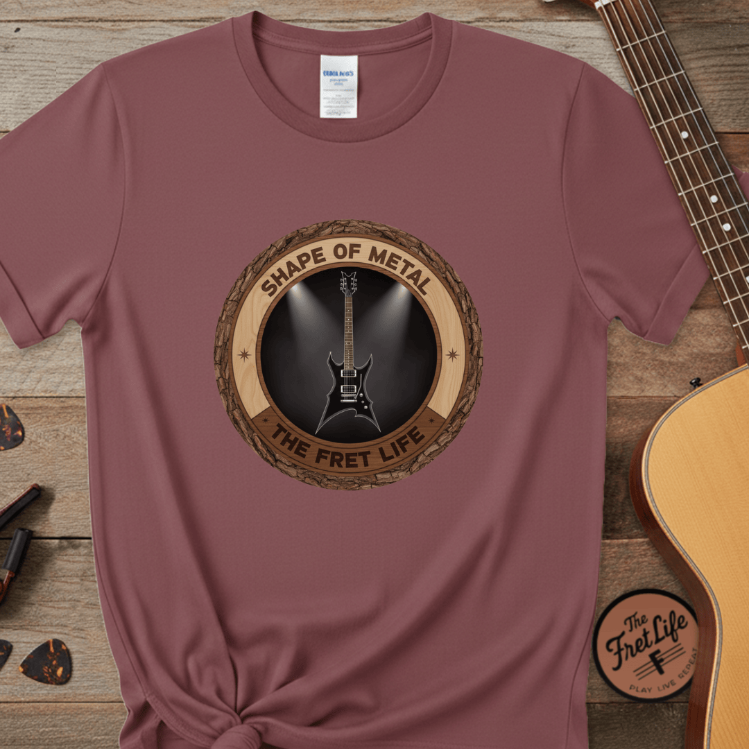 Printify T-Shirt Brick / S Shape of Metal Tee | BC Rich Warlock Mockingbird Heavy Metal Guitar Shirt