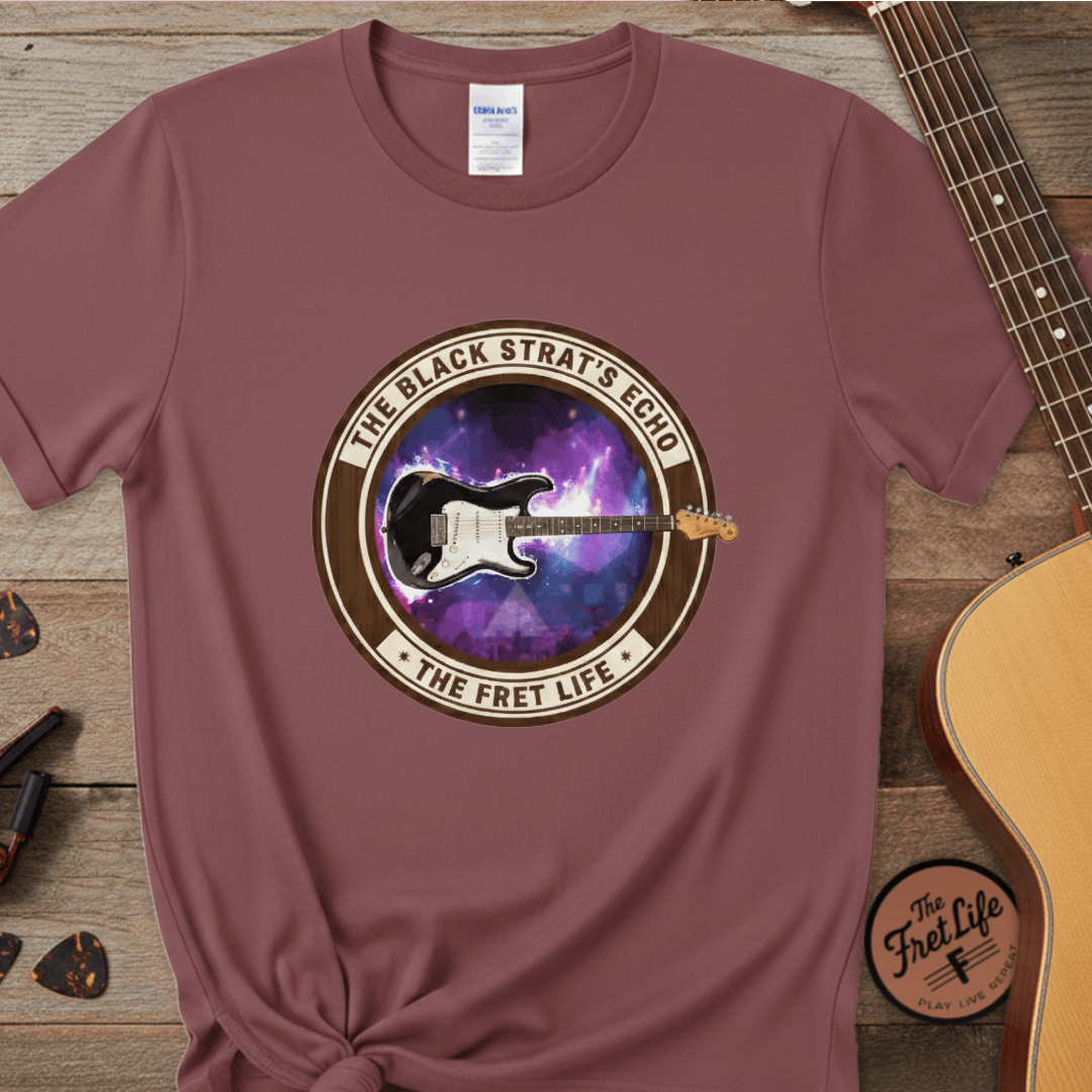 Printify T-Shirt Brick / S The Black Strat T-Shirt | David Gilmour Pink Floyd Guitar Legend Tee