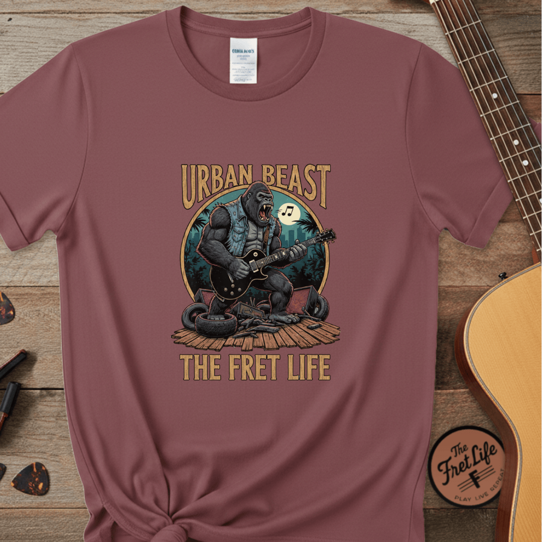 Printify T-Shirt Brick / S Urban Beast: The Fret Life Concrete Jungle Tee