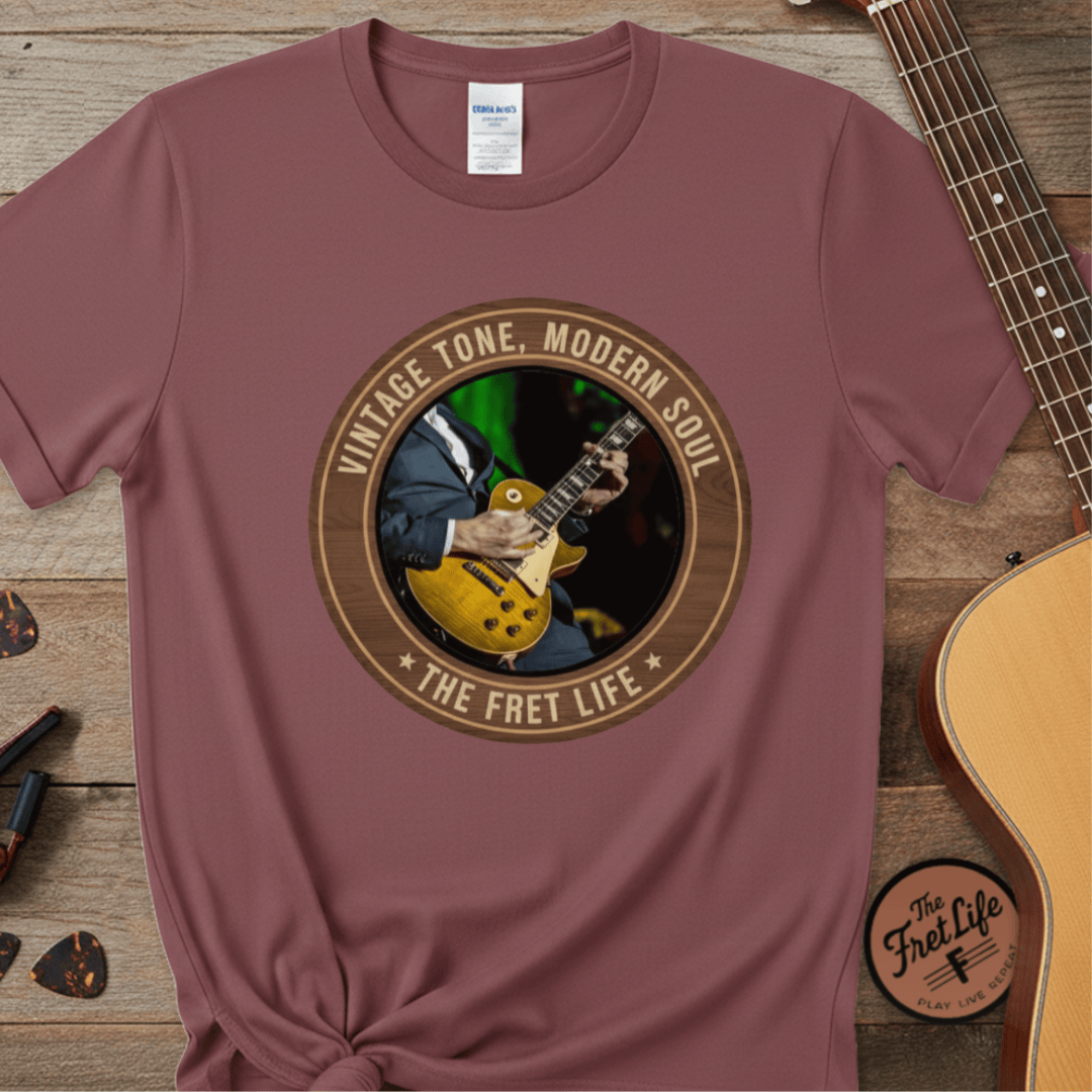 Printify T-Shirt Brick / S Vintage Tone Modern Soul T-Shirt | JB Blues Guitar Tee