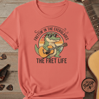Printify T-Shirt Bright Salmon / S Frettin' in the Everglades: The Gator Guitarist Tee