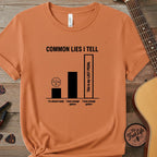 Printify T-Shirt Burnt Orange / S Common Lies I Tell: Gear Addict Infographic T-Shirt