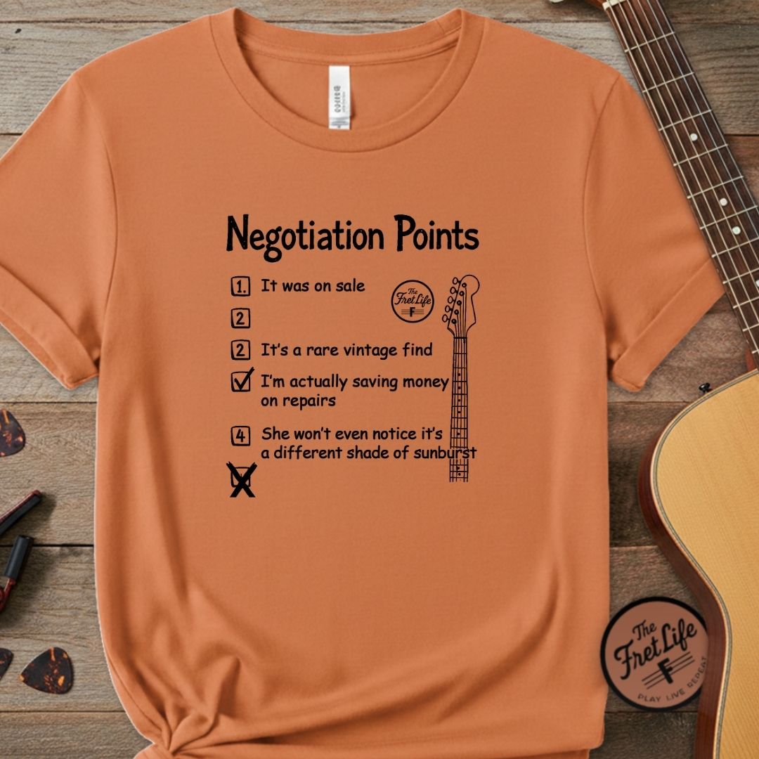 Printify T-Shirt Burnt Orange / S Negotiation Points: The Gear Acquisition Checklist T-Shirt