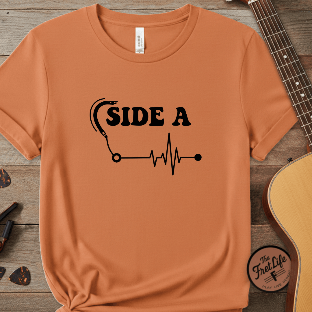 Printify T-Shirt Burnt Orange / S Side A Vinyl Pulse Graphic Tee