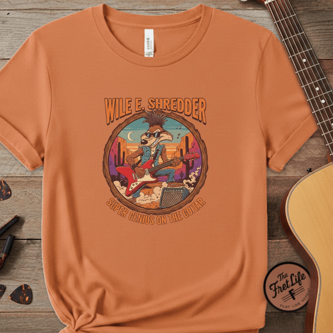 Printify T-Shirt Burnt Orange / S Wile E Shredder Desert Guitar - Graphic T-Shirt