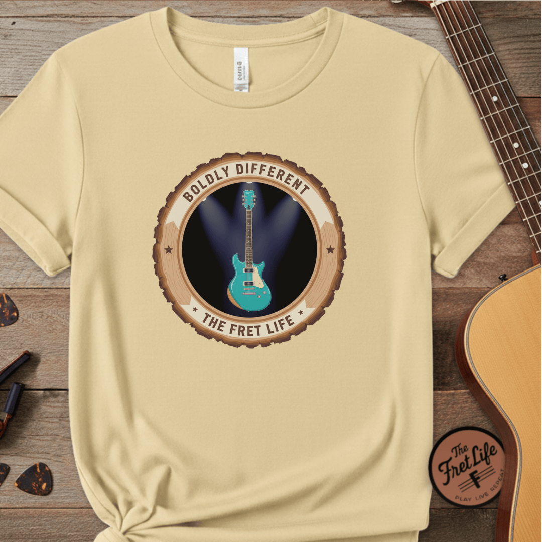 Printify T-Shirt Butter / S Boldly Different Tee | Reverend Guitars Unique Electric Guitar Shirt