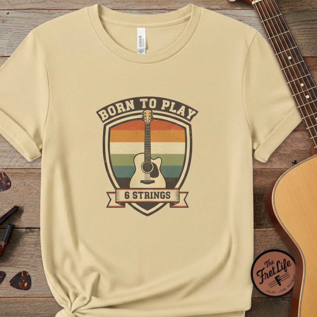 Printify T-Shirt Butter / S Born to Play 6 Strings | Premium T-Shirt