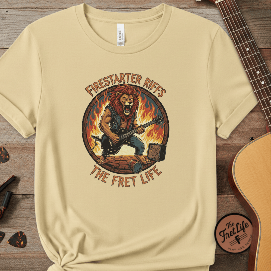Printify T-Shirt Butter / S Firestarter Riffs: The Lion Rocker T-Shirt