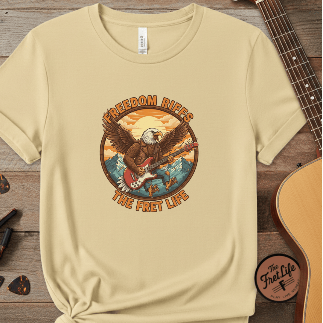 Printify T-Shirt Butter / S Freedom Riffs: The Eagle's Patriotic Shred Fret Life Tee