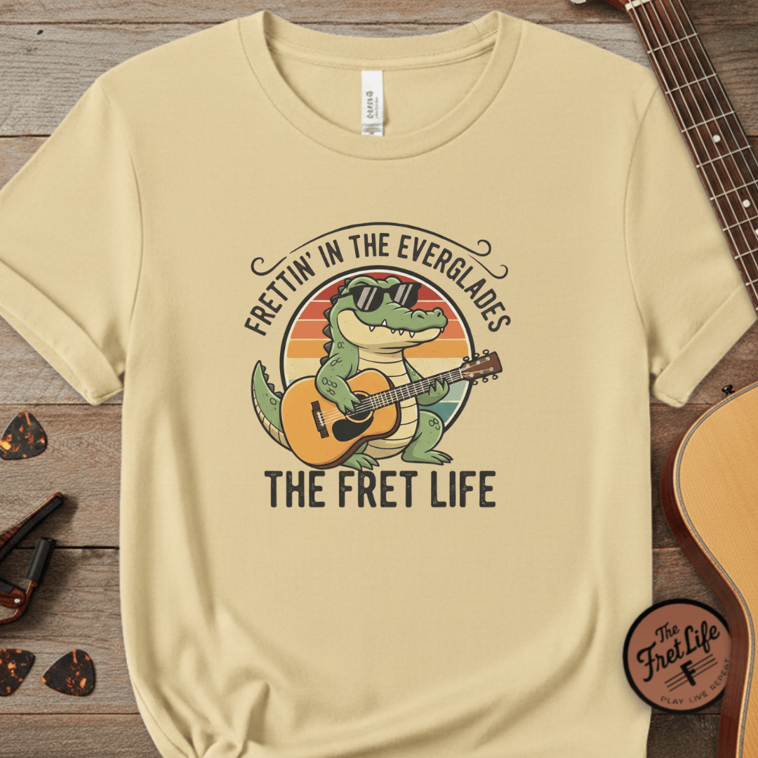 Printify T-Shirt Butter / S Frettin' in the Everglades: The Gator Guitarist Tee