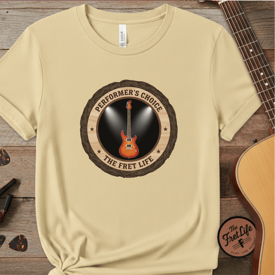 Printify T-Shirt Butter / S Performer's Choice Tee | Music Man Luke Axis Electric Guitar Shirt