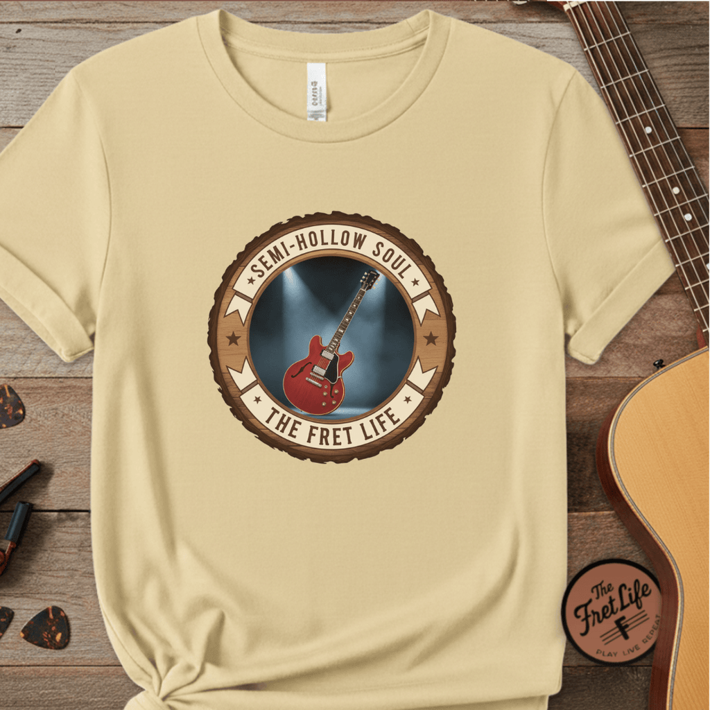 Printify T-Shirt Butter / S Semi-Hollow Soul Tee | Gibson ES-335 Blues Jazz Guitar Shirt