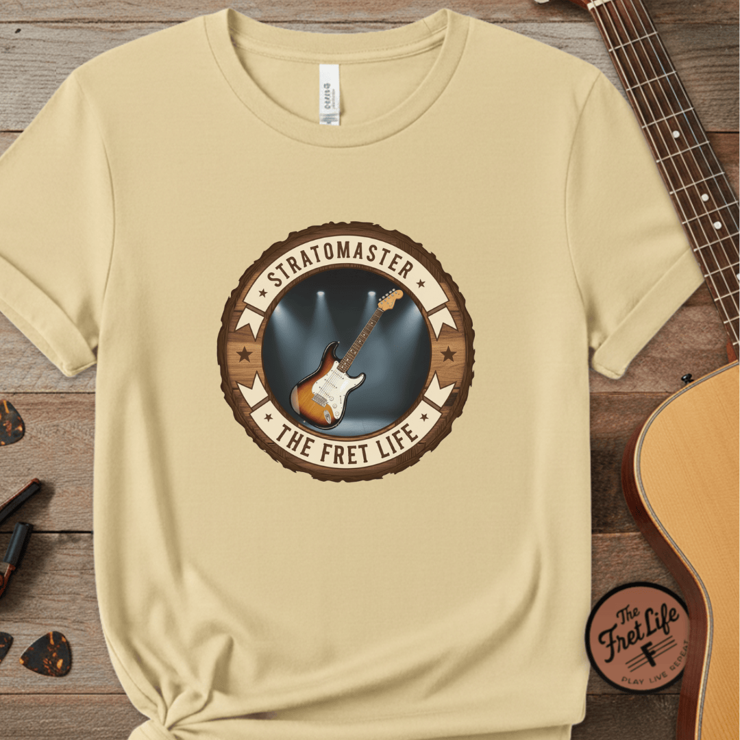 Printify T-Shirt Butter / S Stratomaster Tee | Fender Stratocaster Electric Guitar Fan Shirt