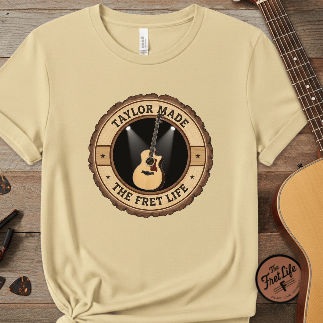 Printify T-Shirt Butter / S Taylor Made Tee | Modern Acoustic Guitar Player Shirt