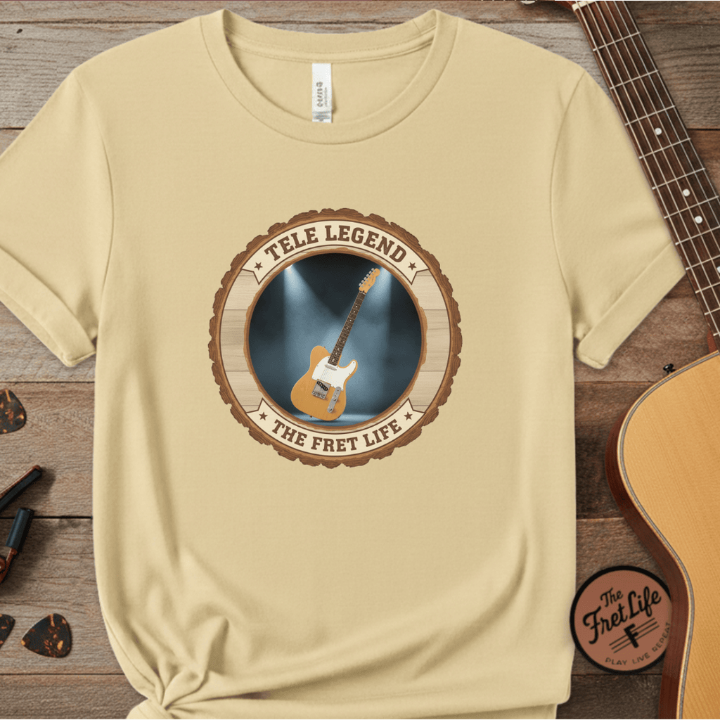Printify T-Shirt Butter / S Tele Legend Tee | Fender Telecaster Twang Electric Guitar Shirt