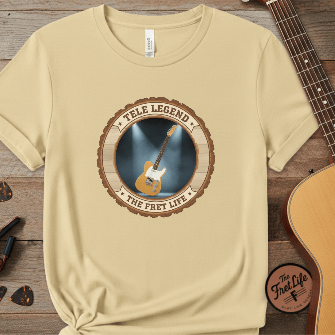 Printify T-Shirt Butter / S Tele Legend Tee | Fender Telecaster Twang Electric Guitar Shirt