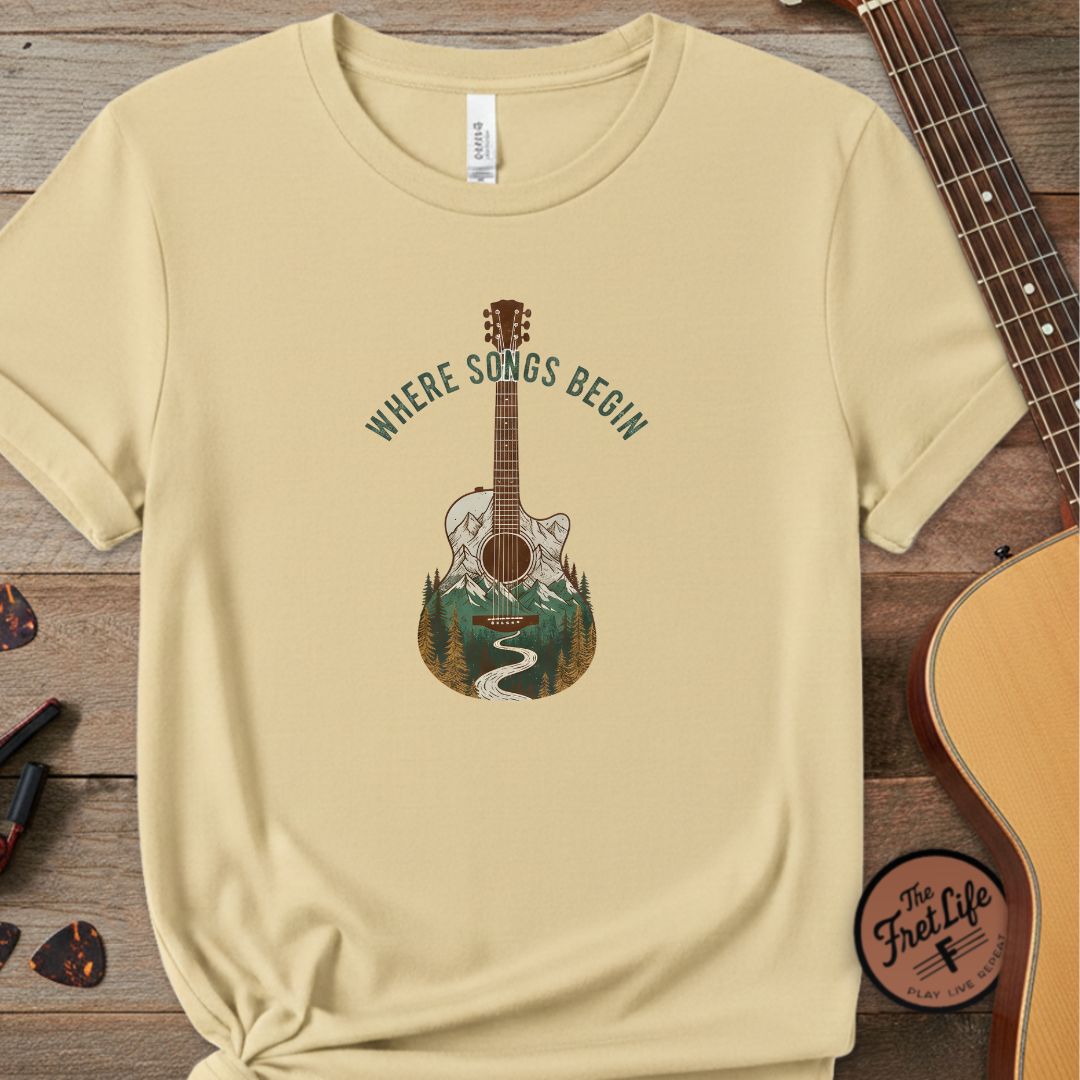 Printify T-Shirt Butter / S "Where Songs Begin" Premium Tee