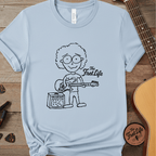 Printify T-Shirt Chambray / S "Electric Eyeball Rocker" Tee: Unplugged & Unhinged Guitarist Graphic