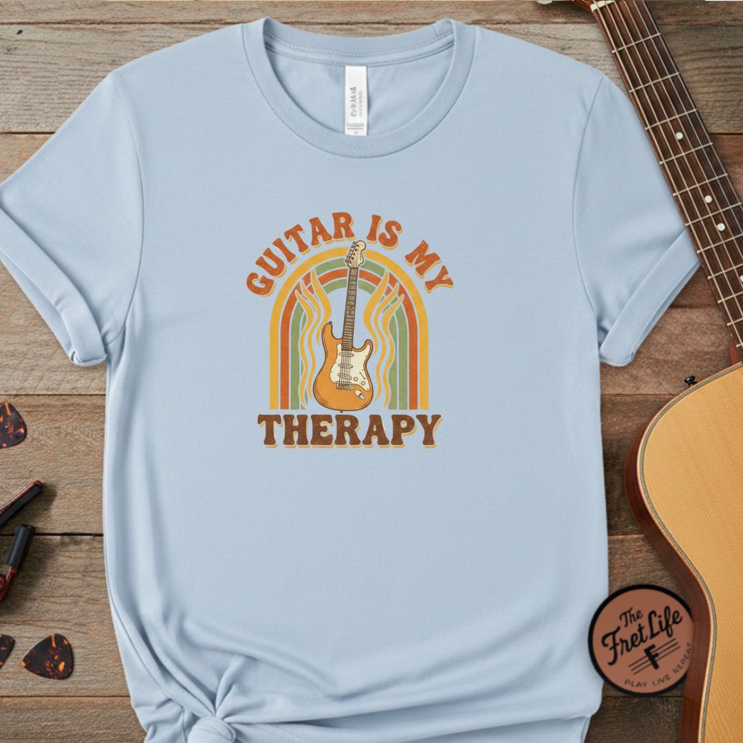 Printify T-Shirt Chambray / S Guitar is My Therapy | Premium T-Shirt