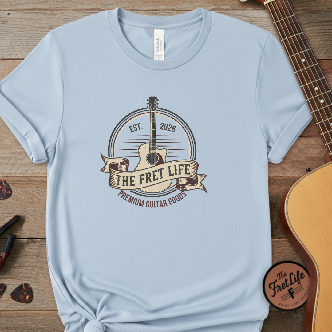 Printify T-Shirt Chambray / S The Fret Life |  Guitar Goods Premium Tee