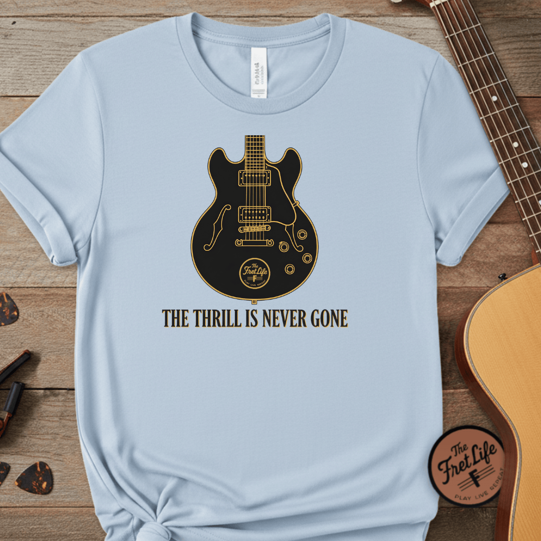 Printify T-Shirt Chambray / S The Thrill Is Never Gone – A Tribute to the King of the Blues Tee