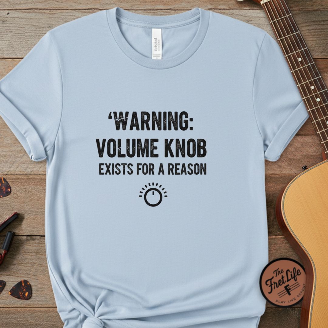 Printify T-Shirt Chambray / S "Volume Knob Warning" Premium Tee